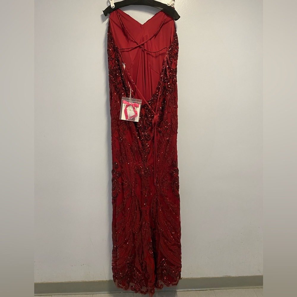 NWT Morillee By Madeline Gardener Sangria Elegant Prom Dress Size 24 Style 47206 - Picture 3 of 10